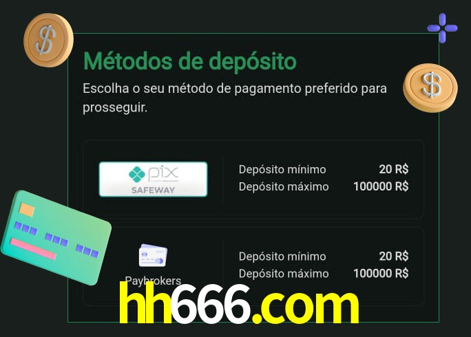 O cassino hh666.com oferece uma grande variedade de métodos de pagamento